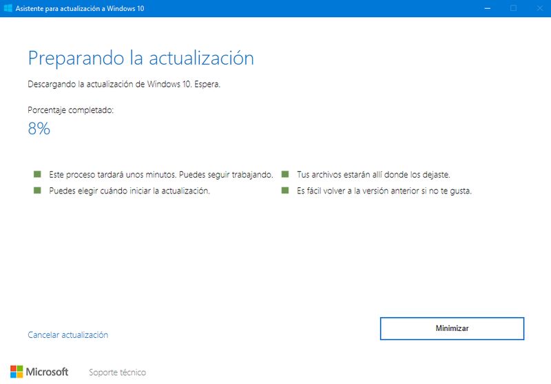 actualización windows 10