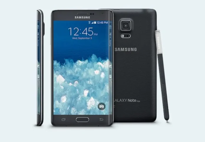 Galaxy Note Edge smartphone curvo