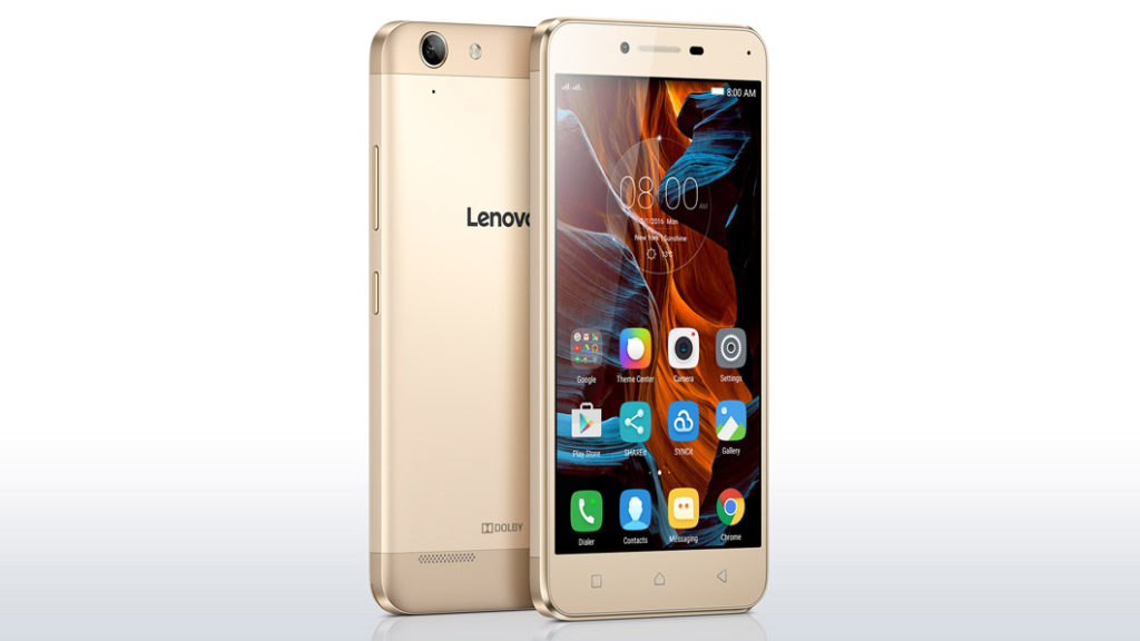 lenovo smartphone vibe k5 gold front back 2