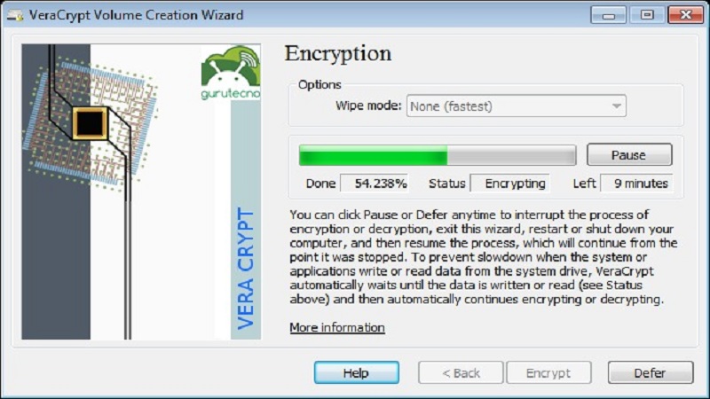VeraCrypt Encrypting Partition Portada