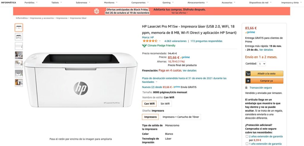 HP impresora oferta Amazon