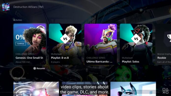 interfaz PlayStation 5