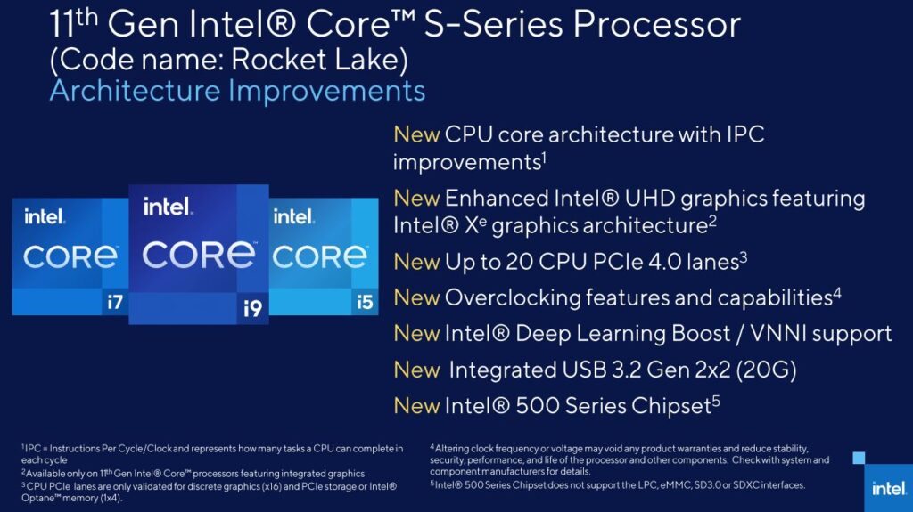 Intel Rocket Lake S 11th Gen Core 6