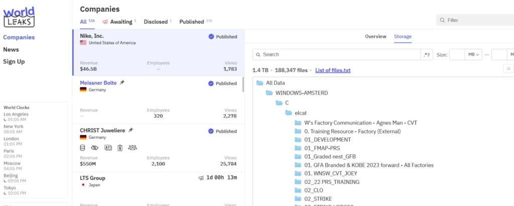 Nike hackeado en la dark web