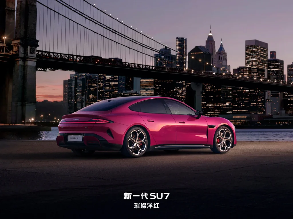 Xiaomi SU7 Ultra: El alerón de fibra de carbono que "estira" tu autonomía y el color que humilla a los premium 1 Rosa Crepusculo del SU7 Ultra