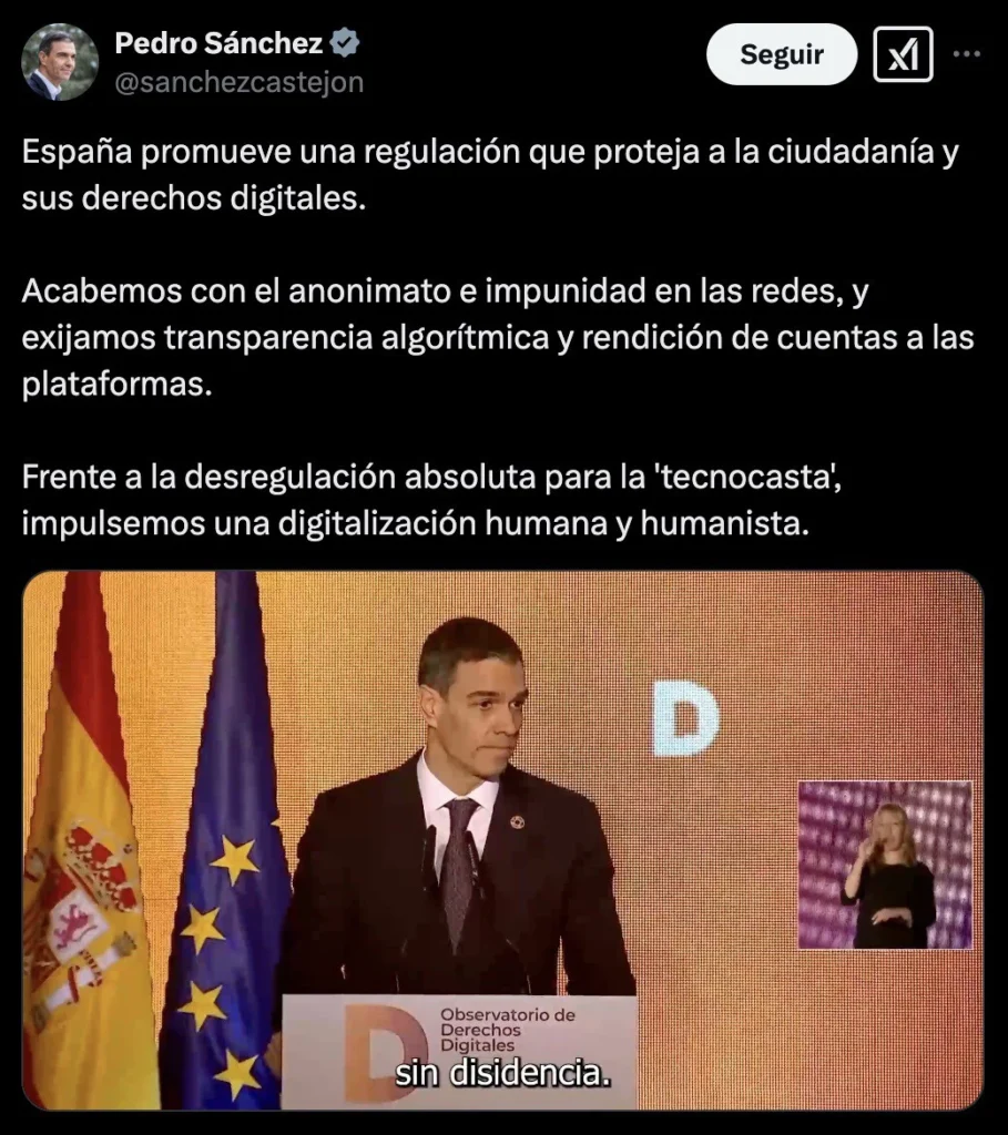 Pedro Sanchez critica redes sociales 1