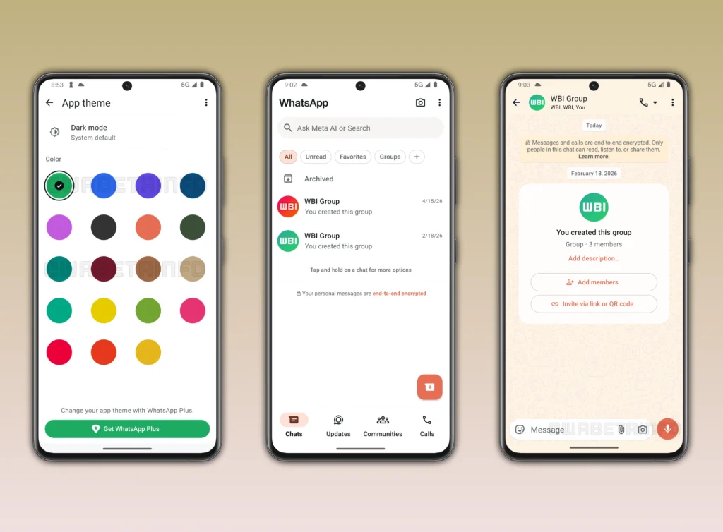 WA CHOOSE APP THEME COLOR WHATSAPP PLUS FEATURE ANDROID 1