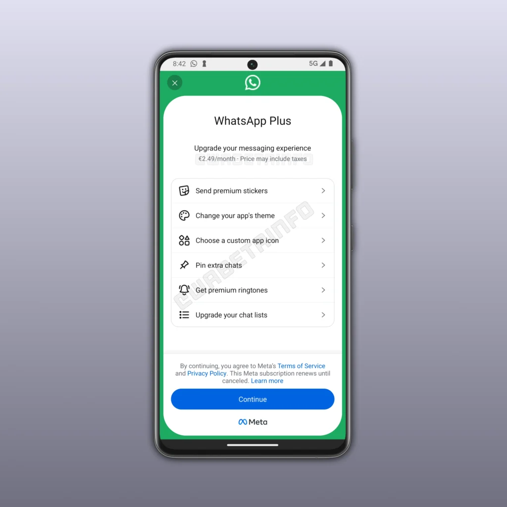 WA DASHBOARD SUBSCRIPTION PLAN WHATSAPP PLUS FEATURE ANDROID 1