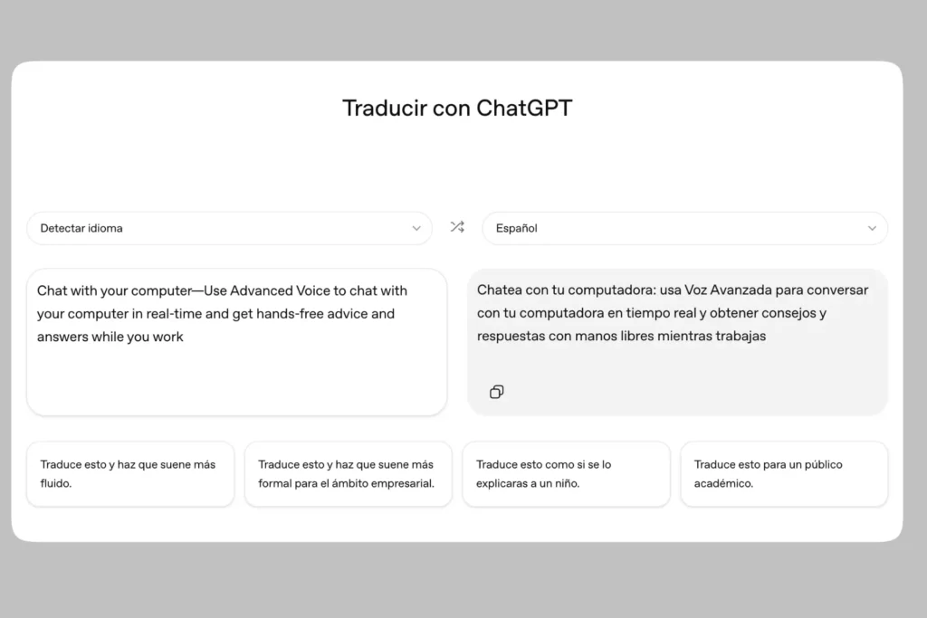 ChatGPT Translate Traducir con ChatGPT 1