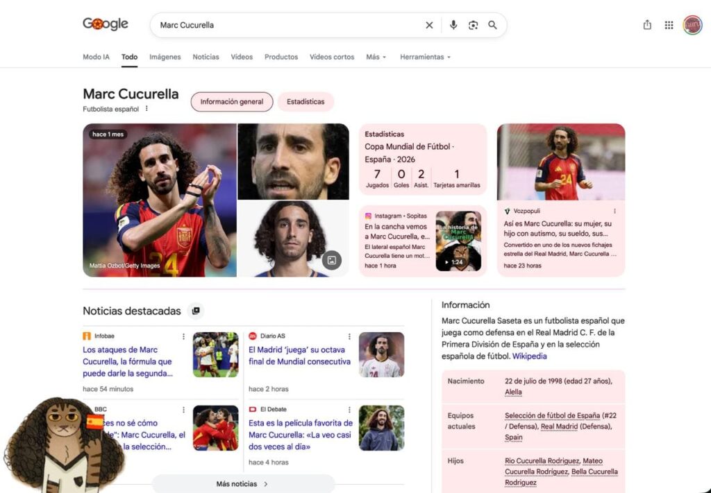 Google elige bando para la Final del Mundial: El desternillante 'easter egg' que ya es viral en redes 1 Marc Cucurella