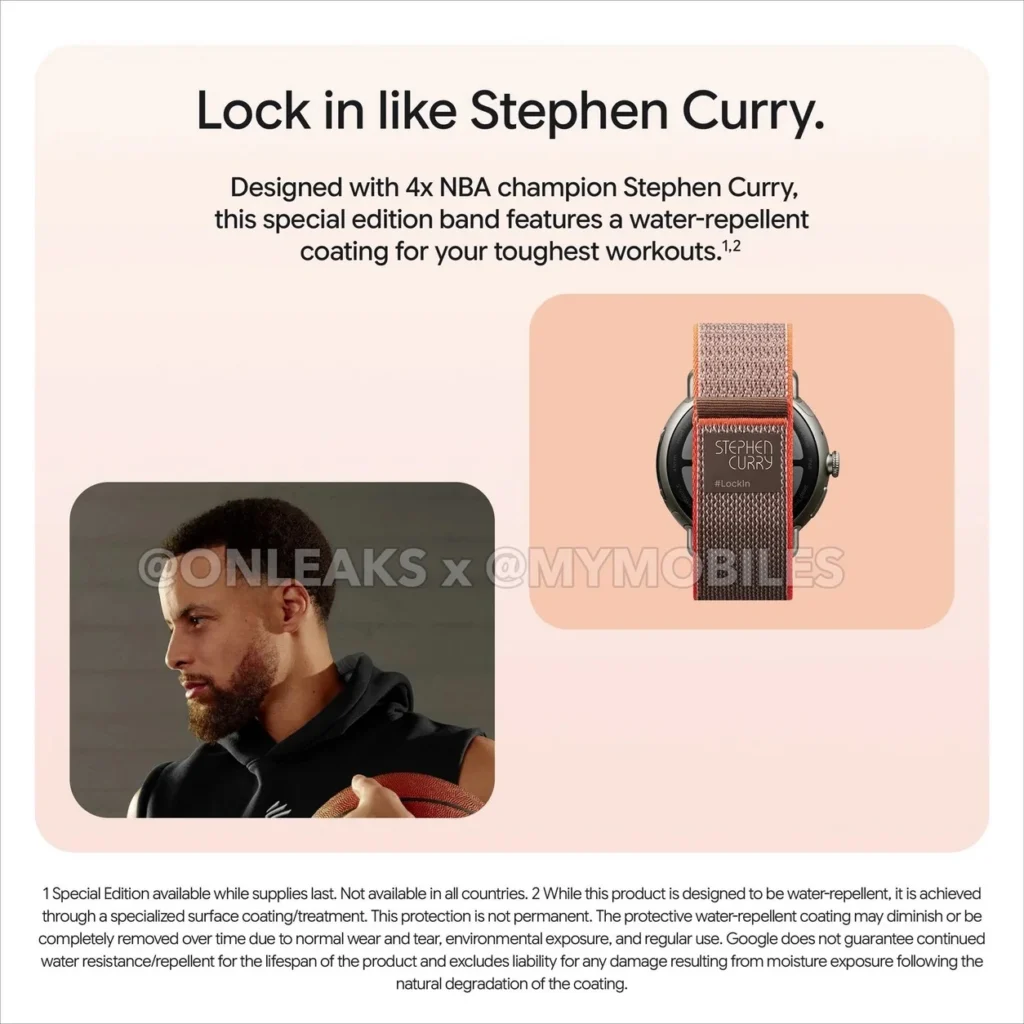 Filtrado el Google Pixel Watch 5 Edición Stephen Curry: Diseño exclusivo para los fans de la NBA por 580 € 1 Google Pixel Watch 5 Edicion Stephen Curry