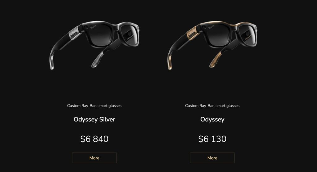 Caviar baña en oro las gafas Meta Ray-Ban: Una edición limitada de lujo por más de 6.000 dólares 3 Meta Ray Ban Odyssey versiones oro y silver