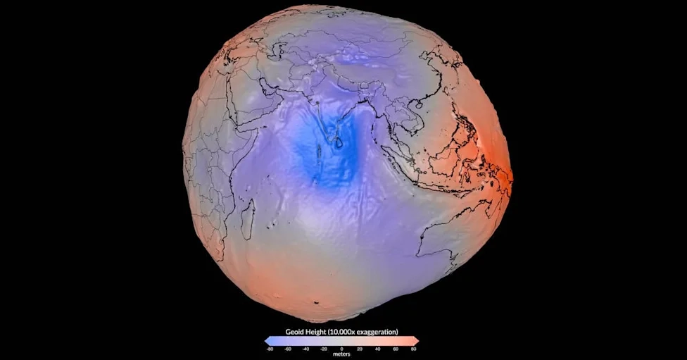 La NASA revela el mapa definitivo de la gravedad terrestre: La Tierra no es una esfera, es una 'patata' irregular 1 NASA mapa definitivo de la gravedad