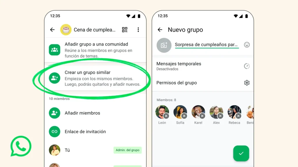 Spanish WhatsApp create a similar group 1 1