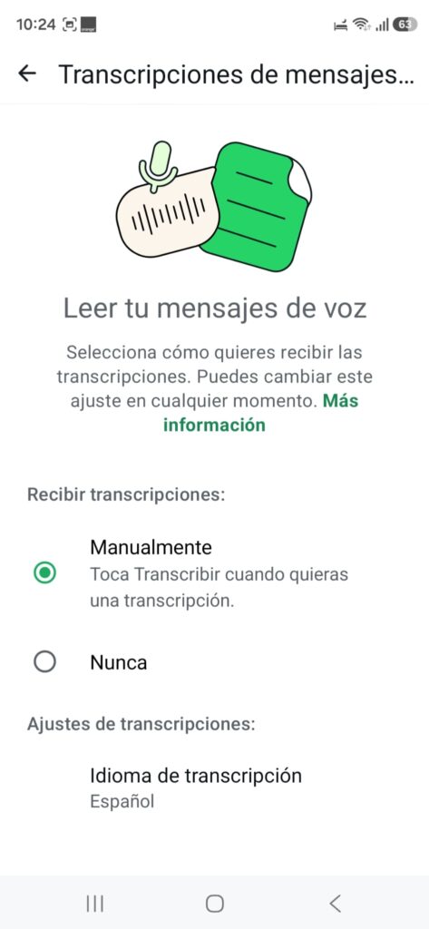 Cómo transcribir audio a texto en WhatsApp 2 WhastApp transcribir mensajes