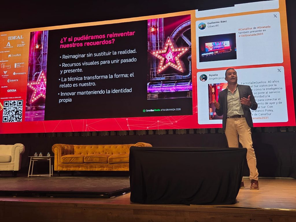 «La IA amplía medios, no decide relevancia»: Canal Sur fusiona en #TAIGranada 40 años de archivo con el prime time del futuro 2 Canal Sur TAIGranada 40 anos de archivo 2026
