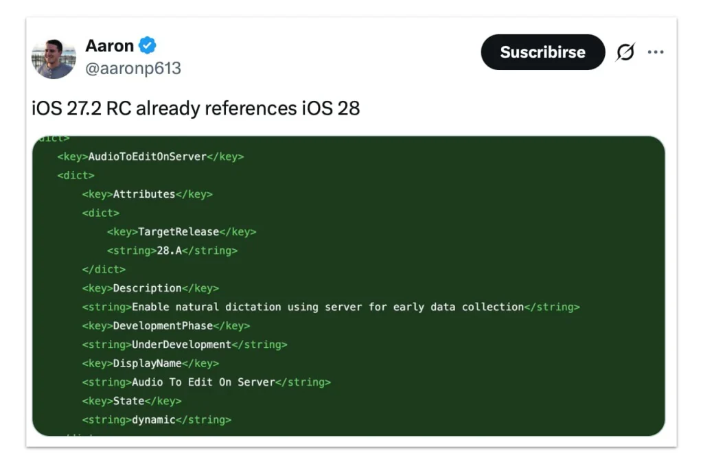 iOS 28 filtracion
