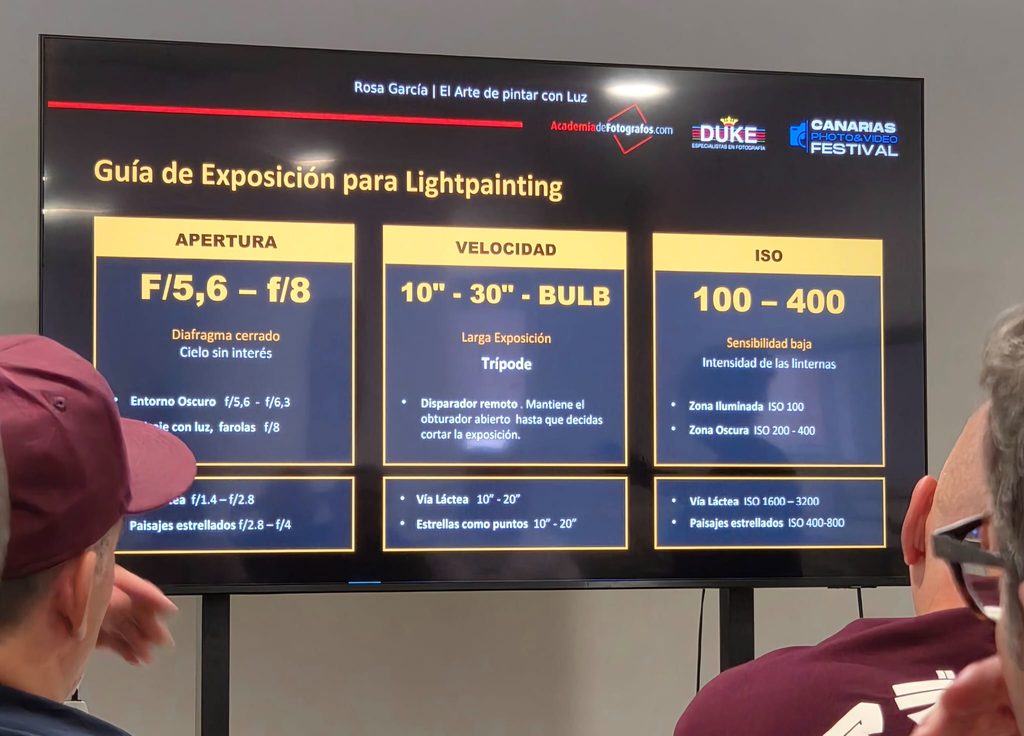 Magia en la oscuridad y artesanía de luz: Análisis técnico y práctico del taller de Lightpainting con Rosa García 5 light painting specs